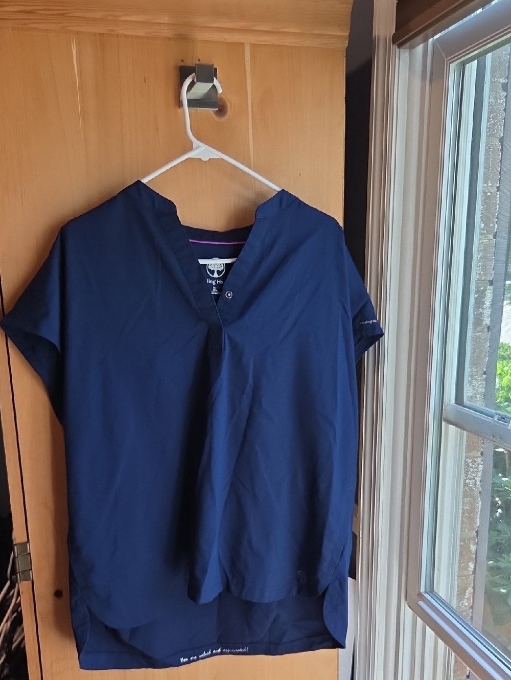 Navy Women’s V-Neck Scrub Top And Pants